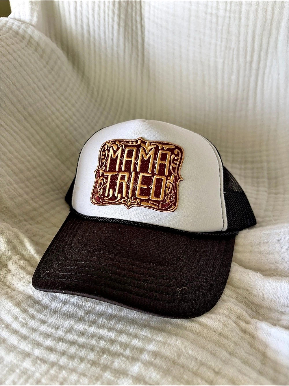 MAMA TRIED Trucker Hat Black & White Like New